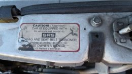 1987 Mercedes-Benz W201 190E in California wrecking yard, SRS warning decal - Â©2017 Murilee Martin - The Truth About Cars